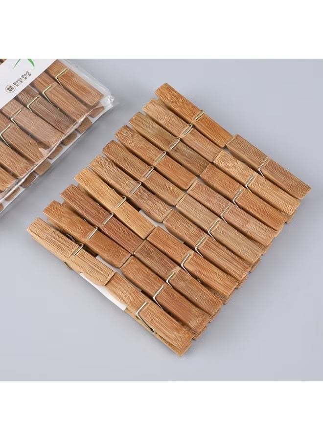 Home Box 20-Piece Clothes Pegs Set,clothespinsLaundry， Pegs Clothes Pins for Socks and Underwear and Food and Sealing and Photos Brown - Image 3